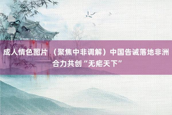 成人情色图片 （聚焦中非调解）中国告诫落地非洲 合力共创“无疟天下”