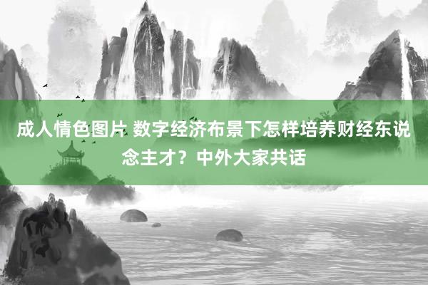 成人情色图片 数字经济布景下怎样培养财经东说念主才？中外大家共话