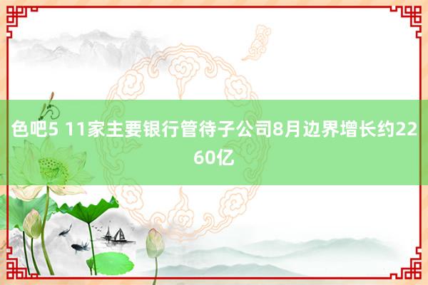 色吧5 11家主要银行管待子公司8月边界增长约2260亿