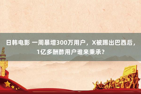 日韩电影 一周暴增300万用户，X被踢出巴西后，1亿多酬酢用户谁来秉承？