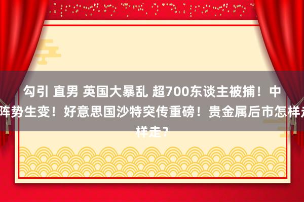 勾引 直男 英国大暴乱 超700东谈主被捕！中东阵势生变！好意思国沙特突传重磅！贵金属后市怎样走？