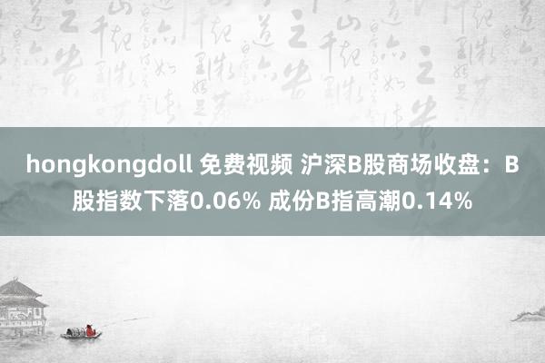 hongkongdoll 免费视频 沪深B股商场收盘：B股指数下落0.06% 成份B指高潮0.14%