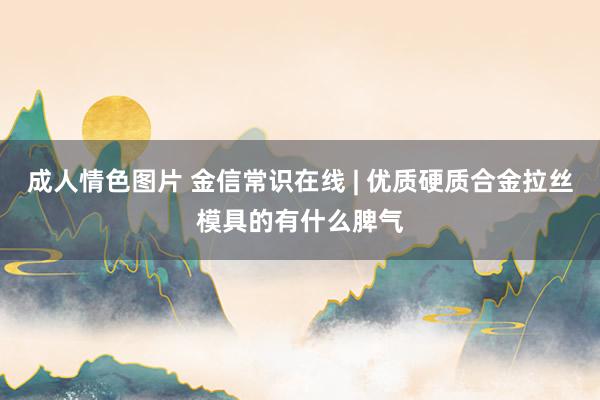 成人情色图片 金信常识在线 | 优质硬质合金拉丝模具的有什么脾气