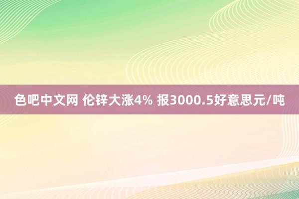 色吧中文网 伦锌大涨4% 报3000.5好意思元/吨