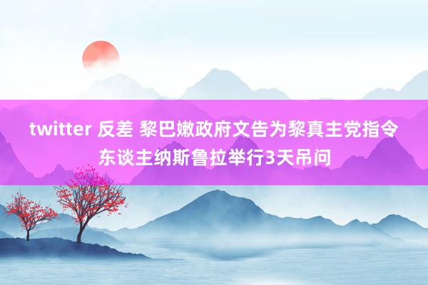 twitter 反差 黎巴嫩政府文告为黎真主党指令东谈主纳斯鲁拉举行3天吊问