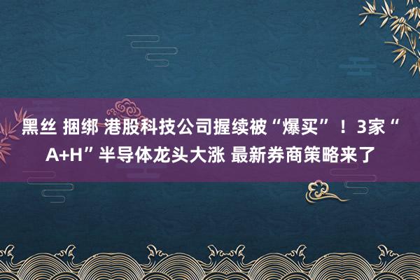 黑丝 捆绑 港股科技公司握续被“爆买” ！3家“A+H”半导体龙头大涨 最新券商策略来了