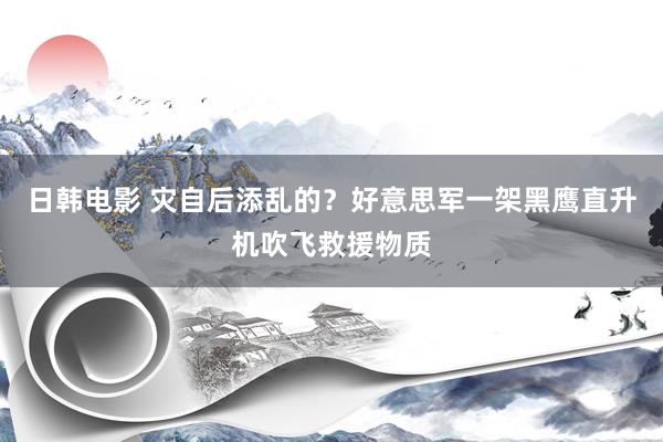 日韩电影 灾自后添乱的？好意思军一架黑鹰直升机吹飞救援物质