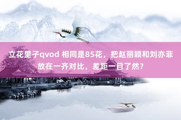 立花里子qvod 相同是85花，把赵丽颖和刘亦菲放在一齐对比，差距一目了然？