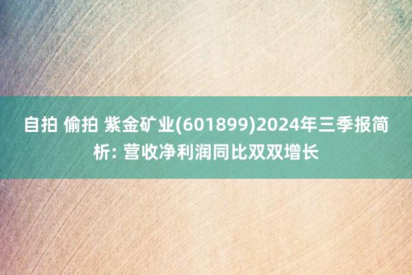 自拍 偷拍 紫金矿业(601899)2024年三季报简析: 营收净利润同比双双增长