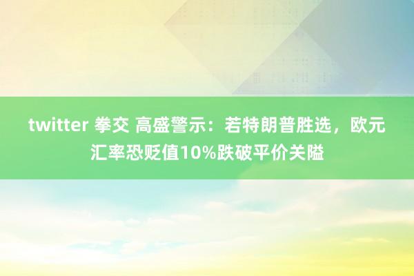 twitter 拳交 高盛警示：若特朗普胜选，欧元汇率恐贬值10%跌破平价关隘