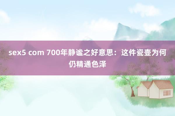 sex5 com 700年静谧之好意思：这件瓷壶为何仍精通色泽