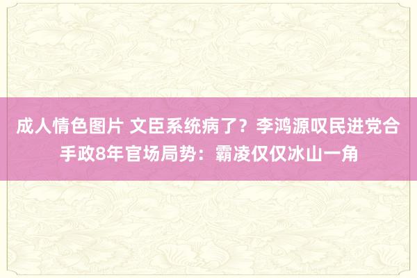 成人情色图片 文臣系统病了？李鸿源叹民进党合手政8年官场局势：霸凌仅仅冰山一角