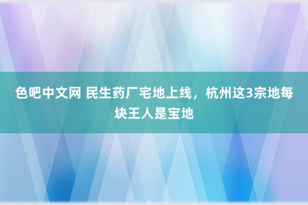 色吧中文网 民生药厂宅地上线，杭州这3宗地每块王人是宝地