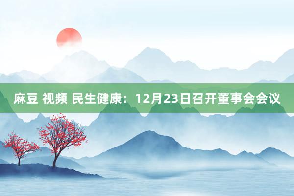 麻豆 视频 民生健康：12月23日召开董事会会议