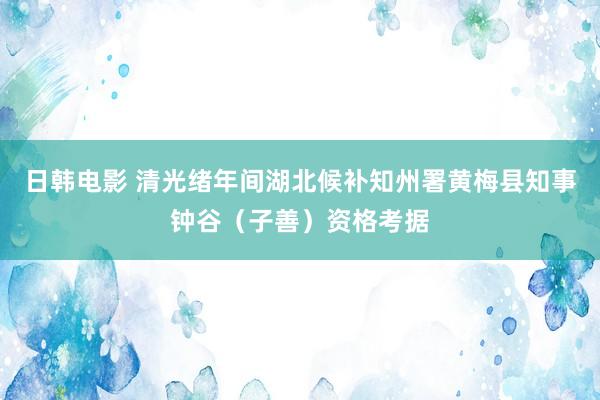 日韩电影 清光绪年间湖北候补知州署黄梅县知事钟谷（子善）资格考据