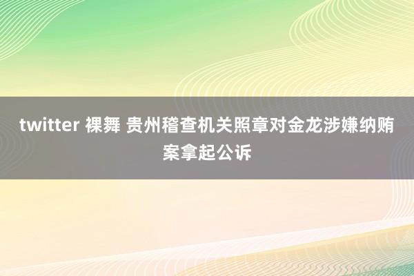 twitter 裸舞 贵州稽查机关照章对金龙涉嫌纳贿案拿起公诉