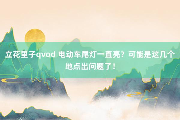 立花里子qvod 电动车尾灯一直亮？可能是这几个地点出问题了！