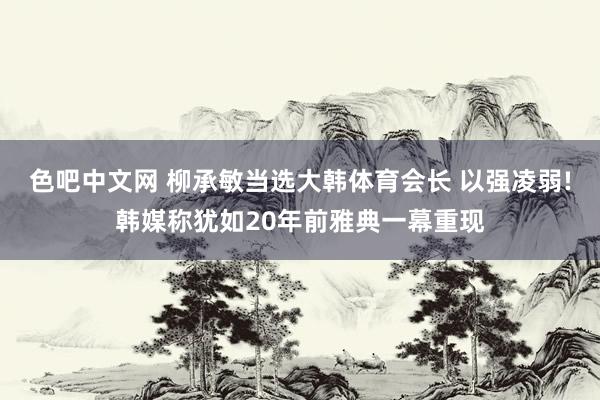 色吧中文网 柳承敏当选大韩体育会长 以强凌弱!韩媒称犹如20年前雅典一幕重现